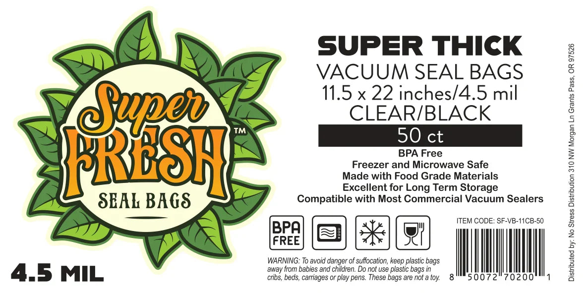 Super Fresh Clear/Black 15” x 18” 4.5 Mil (50 Pack)