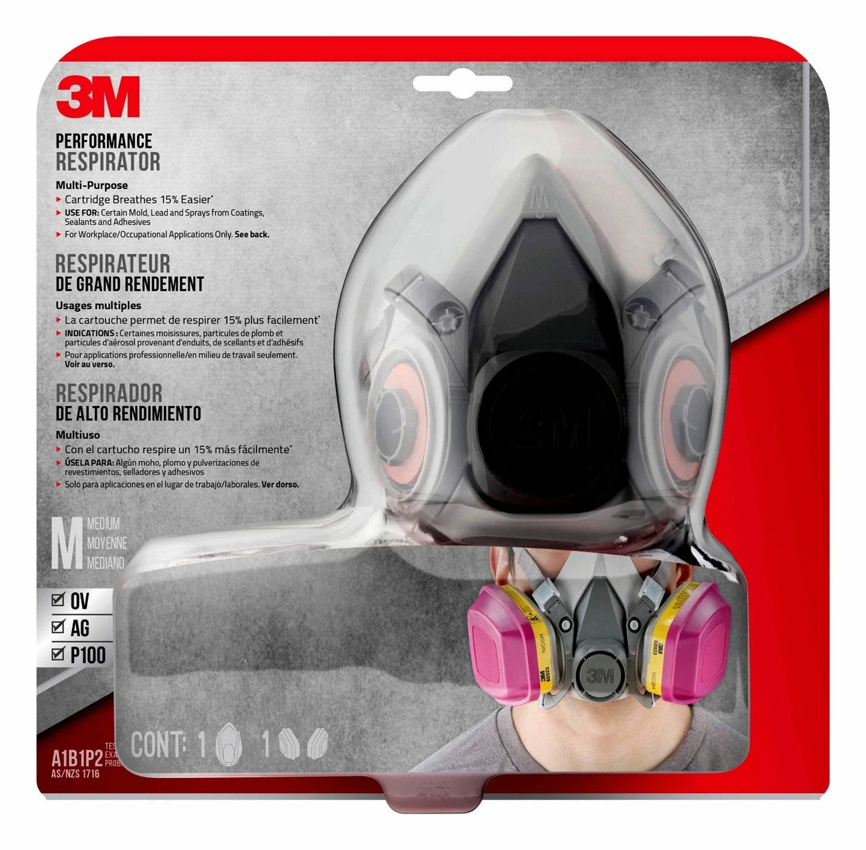 3M Valved Dual-Cartridge Respirator Mask