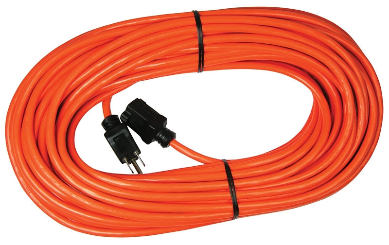 PowerZone Extension Cord, 16 AWG Cable, 5-15P Grounded Plug, 5-15R Grounded Receptacle, 100 ft L, 125 V