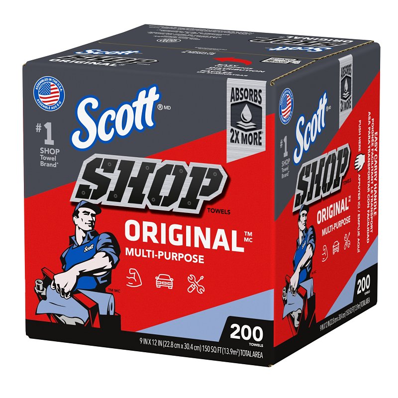 Scott Shop Towels, Blue (Box of 200)