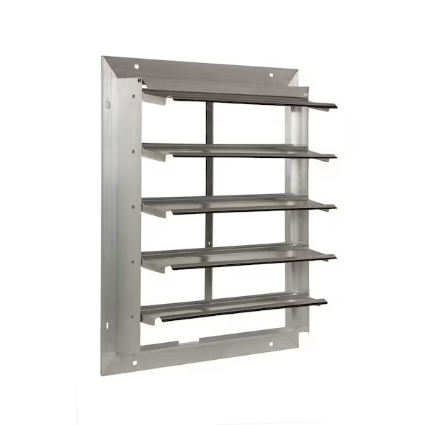 24" Aluminum Exhaust Shutter - Heavy Duty Wall Mount