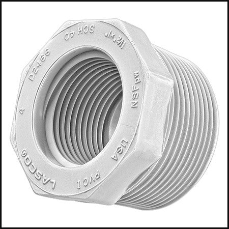Lasco PVC Bushing 1 1/2" MPT x 1" FPT