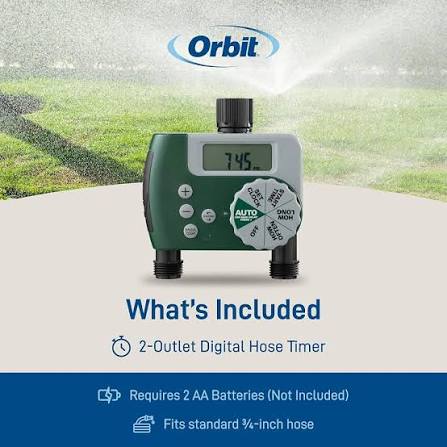 Orbit 2 Outlet Digital Water Timer