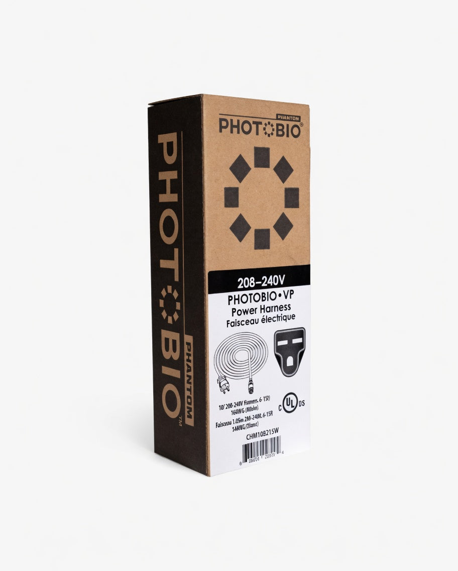 PHOTOBIO VP White Cable Harness - 18 AWG, 208-240 Volt 6-15P 10 ft