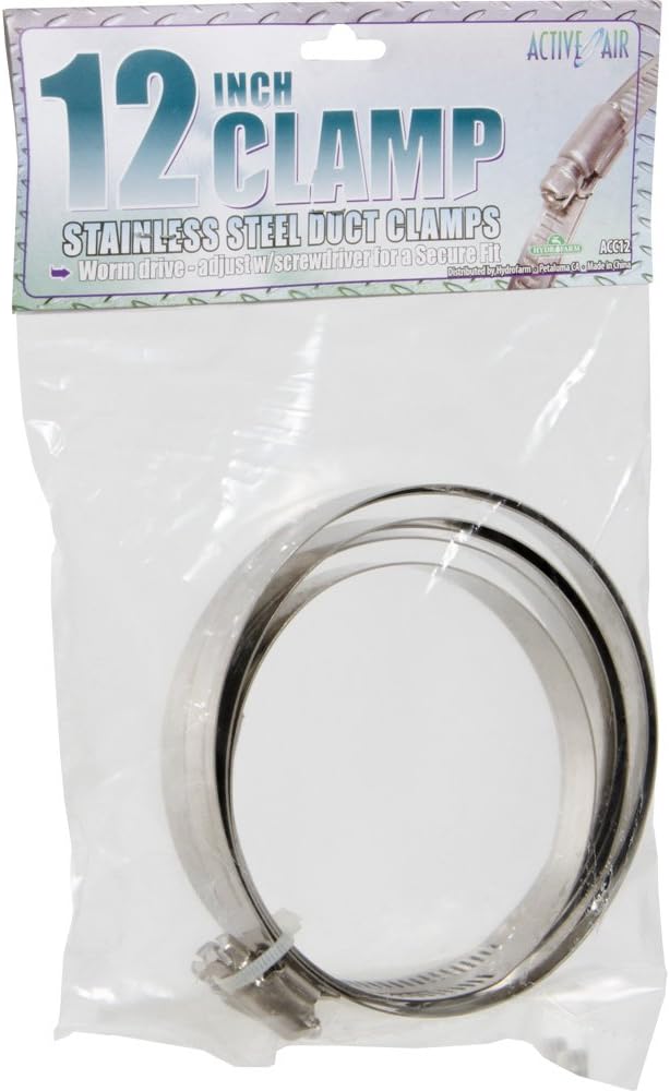 Active Air Stainless Steel Duct Clamps 12" (2 Pack)