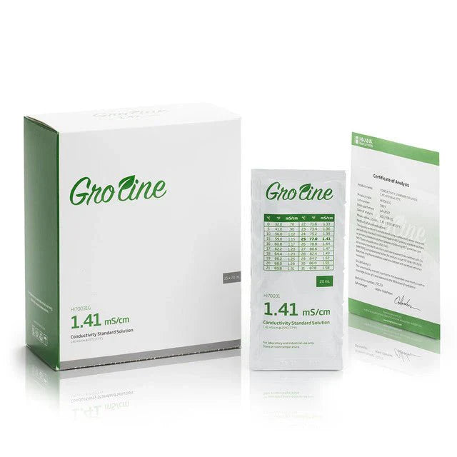 Hanna GroLine 1413 uS/cm Conductivity Standard (20mL Sachet)
