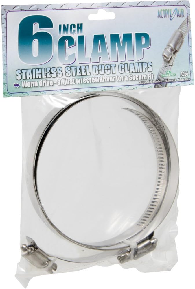 Active Air Stainless Steel Duct Clamps 6" 2 Pack