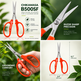 CHIKAMASA B-500SF Stainless Steel Fluorine Coated Scissors