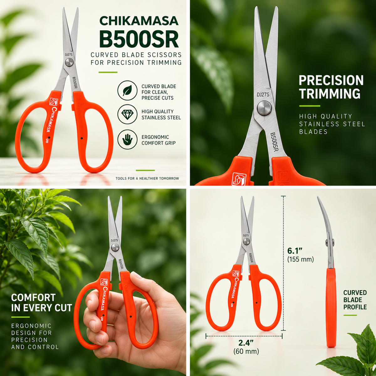Chikamasa B-500SR Curved Stainless Scissors