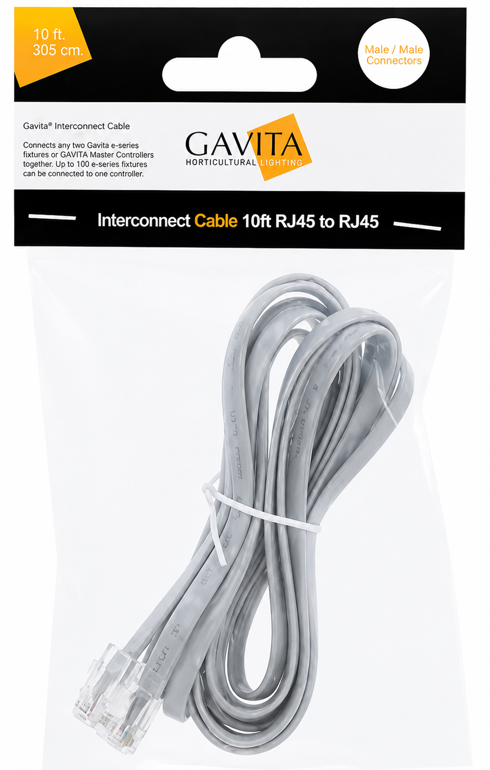 Gavita E-Series LED Adapter Interconnect Cable 10ft RJ45 to RJ45