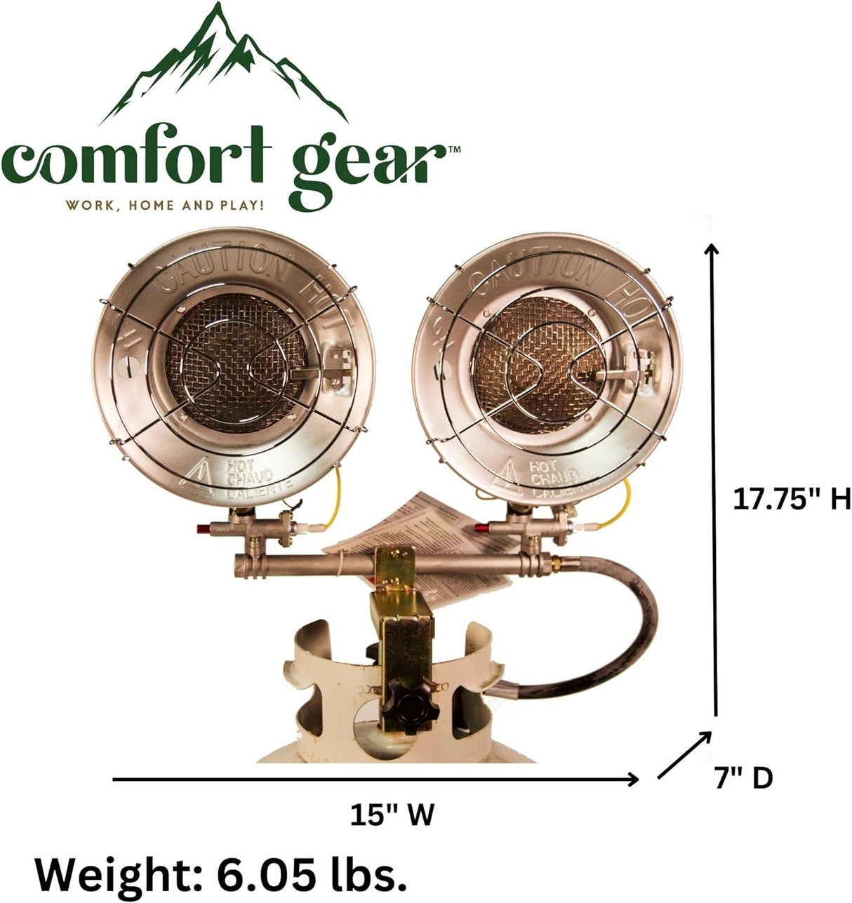 Propane Tank Top Heater Double 2-Burner 10K-30K BTU