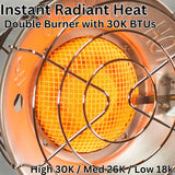 Propane Tank Top Heater Double 2-Burner 10K-30K BTU