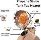 Propane Tank Top Single Heater 1-Burner 10K-15K BTU