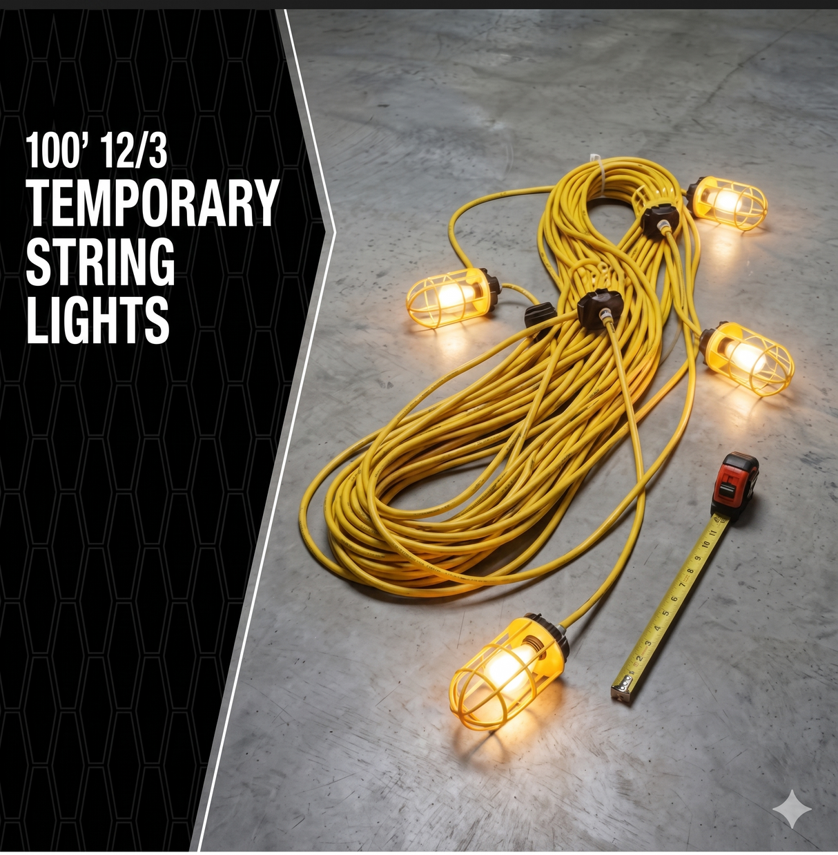 Southwire 100' Temporary String Light 12/3