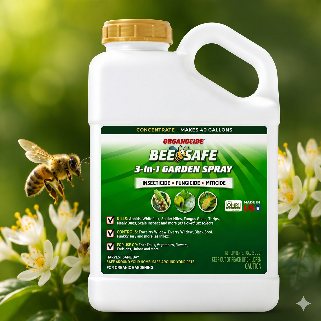 Organocide Bee Safe 3-in-1 Garden Spray 1 Gallon