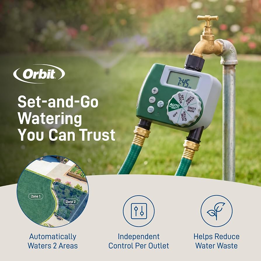 Orbit 2 Outlet Digital Water Timer