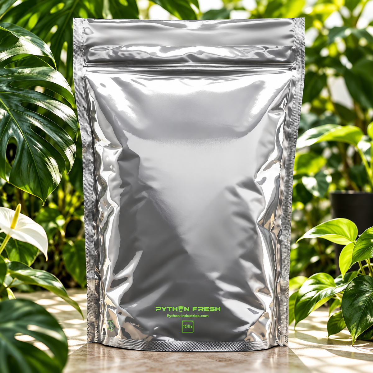 Python Fresh Metalized Silver Bags (25 Pouches) - 10 lb