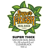 Super Fresh CLEAR/BLACK 15"x18" 4.5mil (100 pack)