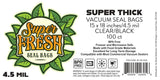 Super Fresh CLEAR/BLACK 15"x18" 4.5mil (100 pack)