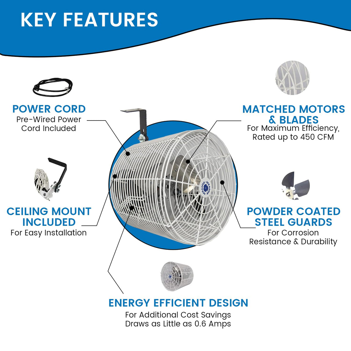 Schaefer Versa-Kool High Velocity Greenhouse Fan, 12" (VK12)