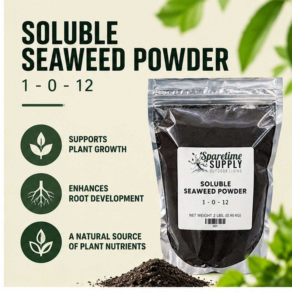Sparetime Supply Soluble Seaweed Powder (1-0-12) - 2 lb