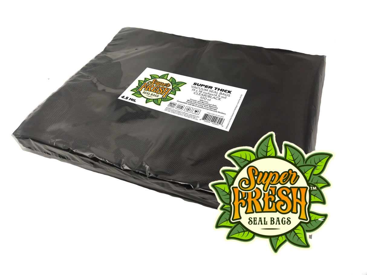 Super Fresh CLEAR/BLACK 15"x18" 4.5mil (100 pack)