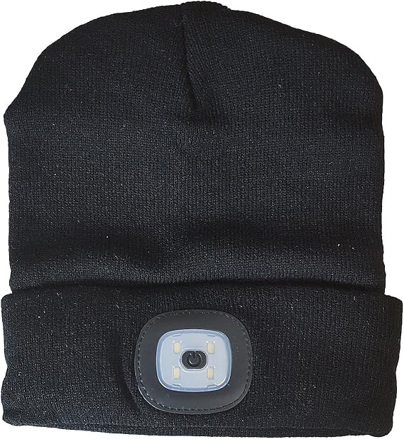 Black Headlamp Beanie