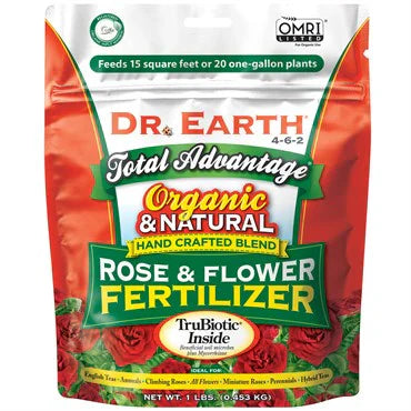 Dr. Earth® Total Advantage® Rose & Flower Fertilizer (4-6-2)  1lb - Mini Poly Bag