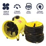 Maxx Air 12" Axial Fan Yellow 2000cfm (Hose Fan)