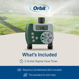 Orbit 2 Outlet Digital Water Timer